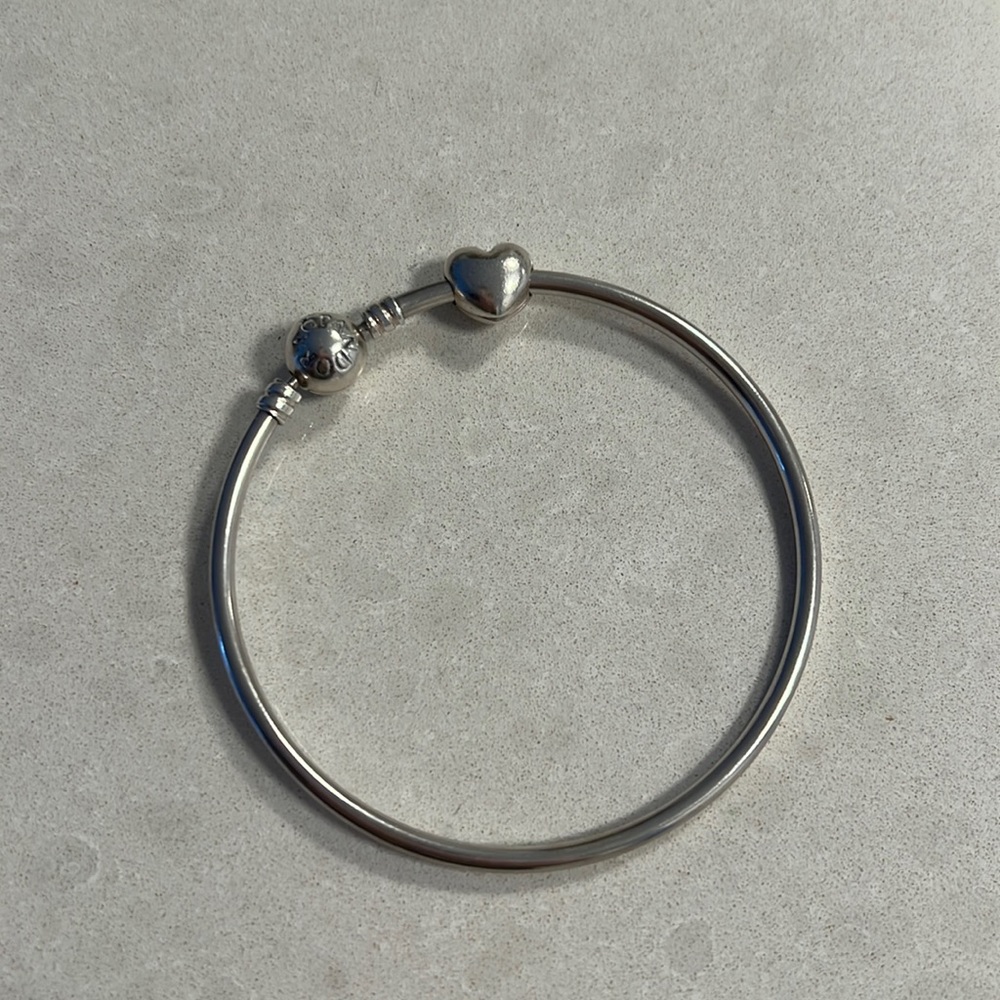 Pandora bangle with heart charm